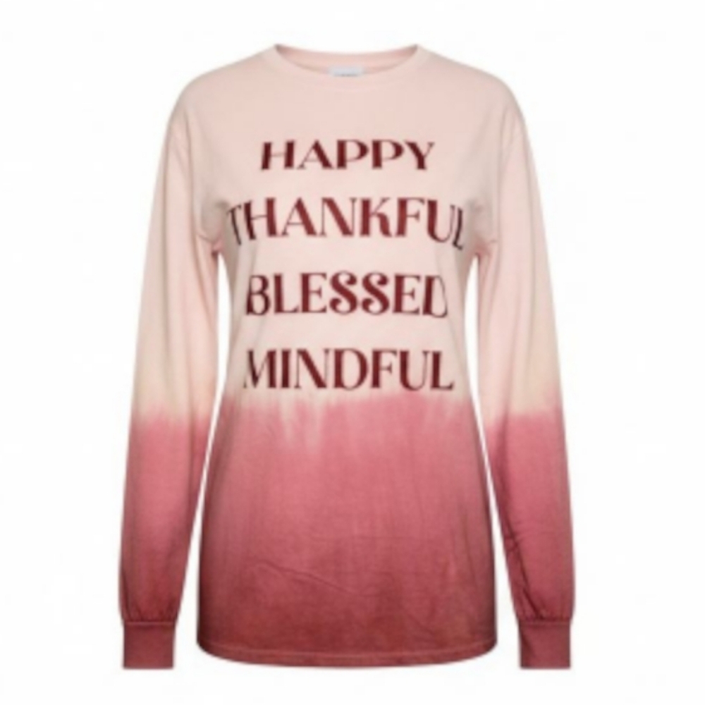 Pink and Red Gradient Long Sleeve Shirt - NWOT